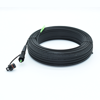 Cable de Fibra Óptica de Cobre de Alta Calidad, de 1 a 12 Núcleos, Plano, Tonalizable, Híbrido Eléctrico, para Exteriores, Aéreo, 31 m/unidad