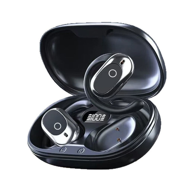 Gifts LED Display Open Ear Earbuds Over Ear-hook Noise Canceling Headphones Bone Conduction  Wireless TWS Earphones