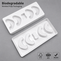 Plateau d'emballage en pulpe de bagasse de canne à sucre moulé sur mesure, écologique et biodégradable, pour dilatateur nasal avec impression en relief