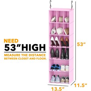 Hanging Closet Organizer 24 Compartments Non Woven Fabric <b>Storage</b> Shelf For Bedroom Wardrobe <b>Shoe</b> Clothes Organizing - Product Image 1