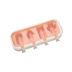 Ice Cream Molds Food Grade Silicone 4 In A Row Popsicle Mold For <b>Kids</b> Safe Frozen Treats - Product Image 4