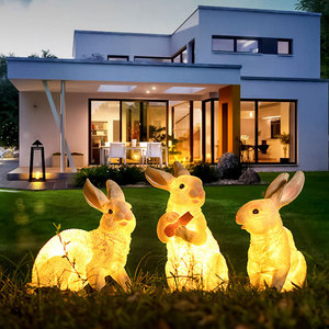 Nhà sản xuất 3D sợi thủy tinh LED thỏ đèn IP65 không thấm nước ngoài trời Vườn Cảnh quan động vật trang trí - Product Image 1