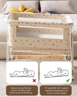 Lit bébé pliable multifonctionnel 2-en-1 en tissu peluche portable, berceau mobile, lit pour nouveau-né, peut être fixé