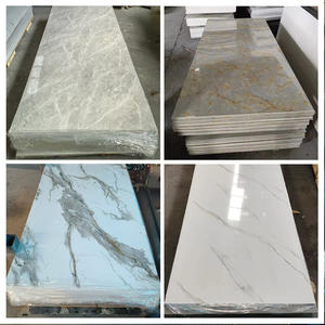 Moderne PVC wandpanelen voor binnendecoratie, waterdichte marmerlook kunststof platen voor badkamer of appartement, UV-bestendige PVC platen - Product Image 3