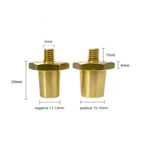 M6 M8 M3/8 자동차 H59 황동 리튬 배터리 포스트 폴 터미널 커넥터 (스테인레스 스틸 나사 포함)