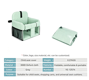 Housse de protection imperméable pour siège de chariot de courses et chaise haute pour bébé - Vert sauge - Product Image 1