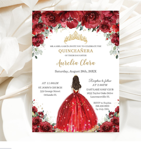 Lujosa única invitación <span class=keywords><strong>de</strong></span> membrillo <span class=keywords><strong>de</strong></span> <span class=keywords><strong>princesa</strong></span> floral verde esmeralda 15 años dulce 16 XV tarjetas <span class=keywords><strong>de</strong></span> invitación - Product Image 2