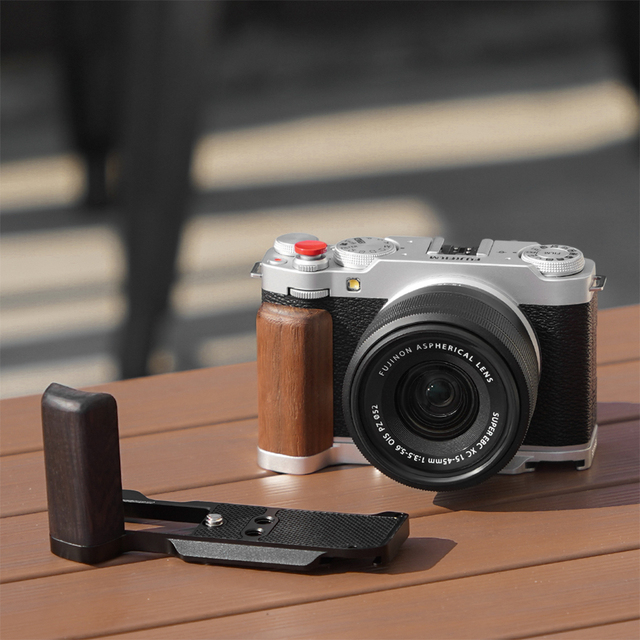 Camera Cage kit Camera Accessories for Fujifilm XM5 Fuji X-M5 L Shape Grip Wooden L-Shape Mount Plate Camera Hand Grip Handle