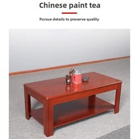 Petite table basse carrée en bois massif de style chinois pour salon de bureau à domicile