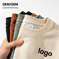 T-shirts en coton pour hommes, style urbain décontracté, coupe ample et structurée, teinture vêtement, avec logo de marque, directement de l'usine