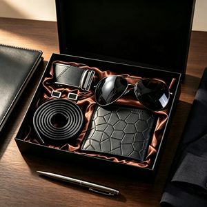 Set Regalo Personalizzato per <span class=keywords><strong>Uomo</strong></span> <span class=keywords><strong>con</strong></span> <span class=keywords><strong>Cintura</strong></span> e <span class=keywords><strong>Portafoglio</strong></span> Automatici, Basso MOQ, Ideale per Anniversari e Omaggi Aziendali - Product Image 3