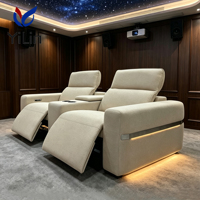 Canapé inclinable électrique 2 places en métal et tissu, avec appuie-tête motorisé, surdimensionné, modulaire, pour home cinéma et salon
