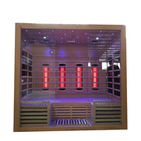 Sauna sec en bois de pruche canadienne pour 4 personnes, sauna infrarouge lointain intérieur
