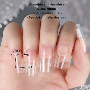 500 faux ongles carrés blancs moyens, transparents, à couverture complète, pour extension d'ongles, manucure professionnelle, à presser, pour salon - Product Image 4