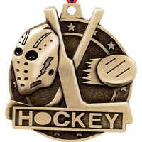 Médaille de hockey sur glace à bord de Noble Star avec bâtons croisés Design de rondelle Prix sportif Premium pour les compétitions de tournois