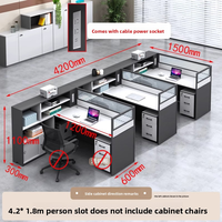 Poste de travail de bureau moderne et simple avec écran de séparation, ensemble chaise et bureau pour personnel, avec bureaux modulaires et rangements intégrés