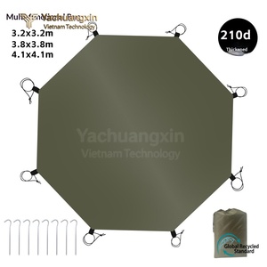 Tapis multifonctionnel en tissu Oxford 210D, tapis de camping hexagonal extérieur vert, pliable, imperméable, coupe-vent, protection UV - Product Image 6