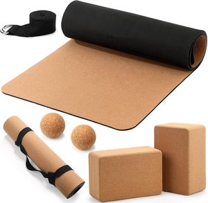 سجادة يوغا عالية الجودة من الفلين الطبيعي فائقة مقاومة الانزلاق سهلة التنظيف سجادة بيلاتس ويوجا - Product Image 2