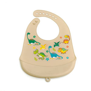 Силиконовый нагрудник для детей, детская пуговица, слюна, полотенце, нагрудник, оптовая продажа для пищевых добавок, рисовый карман - Product Image 5