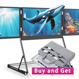 Computadora Portátil de Pantalla Cuádruple de 15.6\" con Amplia Gama de Colores, Pantalla Triple Plegable con Panel IPS e Interfaz USB, Pantalla LED - Product Image 2