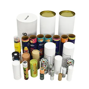 Boîtes d'emballage d'encre de soja à cylindre rond recyclé 80x100 tube en papier tube en papier fin en carton recyclé