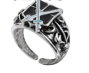 4 disegni Cosplay Fine Jewelry Rings Attack on Titan Freedom Wings Ring apertura accessori Anime regolabili - Product Image 5