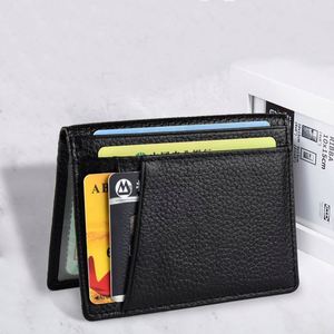 Porte-cartes de crédit en cuir de vache 100% authentique, pochette à monnaie, boîte cadeau - Product Image 1