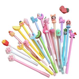 LongPrachtige Custom Cartoon Custom Kerst Schattig Relatiegeschenk Cartoon Gel Pen Zacht Rubber Schattige Meisje Pennen - Product Image 1