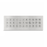 KB-33 Custom IP65 Tahan Air Keyboard Industri Stainless Steel 33 Tombol Panel Mount USB/PS2/RS232 untuk Instrumentasi