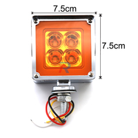 Nouvel Arrivage 3 Pouces Double Face LED Feu Arrière Double Couleur Rouge Ambre Mini Clignotant Côté Lumière Double Face Accessoires de Lumière de Voiture
