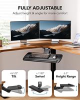 Plateau de clavier sous le bureau, réglable à 360°, ergonomique, coulissant, pour clavier et souris, idéal pour taper à la maison ou au bureau.
