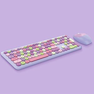 Combo de teclado y ratón inalámbricos para mujer y niña, portátil, bonito, colorido, de negocios, 2,4G - Product Image 2