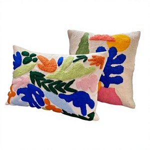 Floral Handmade Indian Cotton Luxury Woven Tufted <b>Sofa</b> Cushion Cover Household <b>Pillow</b> Cases Eco-Friendly Custom OEM Wholesale - Product Image 1