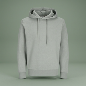 <b>Men's</b> Solid <b>Grey</b> Hooded Pullover Sweatshirt Casual Long Sleeve Knitted <b>Hoodie</b> With Pocket - Product Image 2