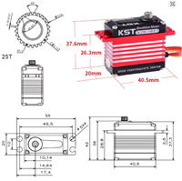 Moteur servo numérique HV à engrenages métalliques sans balais KST X20-3012 35Kgf.cm 0.11sec pour avions de voltige RC, jets et voitures