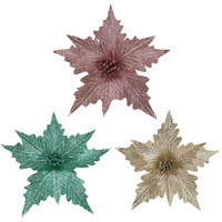 Nouvelles Décorations de Noël en Soie Verte, Fleurs pour Arbre de Noël, Ornements de Noël