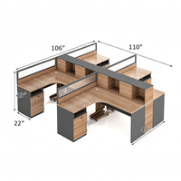 Bureau de bureau moderne OEM avec panneaux d'intimité