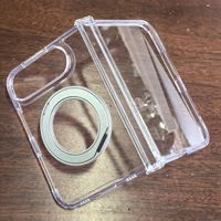Étui magnétique transparent de luxe compatible avec iPhone Duo 18 Fold, support rotatif à 360°, coque de protection en TPU avec protection de la charnière en verre