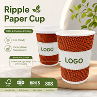 Vaso de Papel de Triple Pared con Recubrimiento Interno Anti-fugas y Protección, para Café, Espresso, Cafetería, Bar, para Llevar
