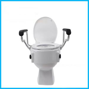 Siège de toilette surélevé de 4 pouces avec accoudoirs, siège de toilette allongé, capacité jusqu'à 299 lb, antidérapant avec poignées - Product Image 3