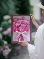 Cadre en bois artisanal anti-poussière pour fleurs préservées et photos, cadeau pour mariage, Saint-Valentin, fête des Mères, anniversaire