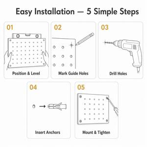 Painel de Madeira Perfurado para Pendurar na Parede, <span class=keywords><strong>Rack</strong></span> de Armazenamento <span class=keywords><strong>DIY</strong></span> para Quarto, Cozinha e Decoração de Lojas - Product Image 6