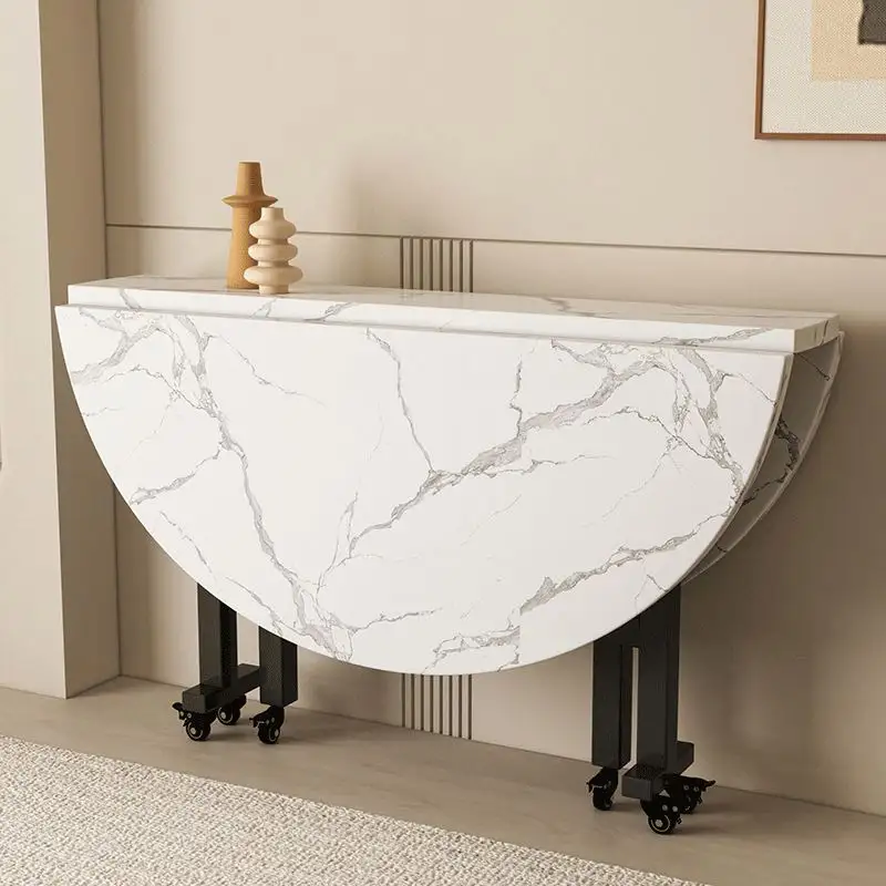 Vente de gros Table pliable en marbre moderne de table pliable Mobilier de salon moderne avec dessus en bois intelligent