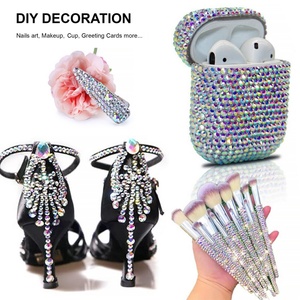 Vente en gros usine de strass en verre à dos plat, fixation à froid, non thermocollants, effet cristal AB, pour ongles, gobelets et DIY - Product Image 6