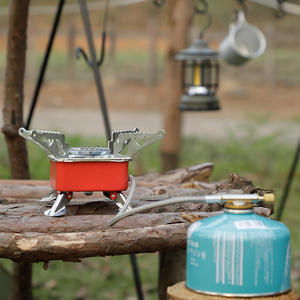 Estufa de cartucho de acero inoxidable plegable portátil para acampar al aire libre, senderismo, viajes por carretera, diseño de tipo dividido, combustible de <span class=keywords><strong>butano</strong></span> a prueba de viento - Product Image 2