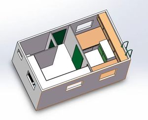 Casa Contenedor Prefabricada, Unidad de Bajo Costo, Refugio de Emergencia, Casa Móvil Temporal, Mercados Globales - Product Image 3