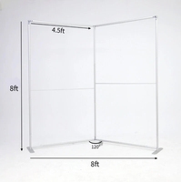 8x8ft Open Book-Shaped Frame Backdrop Stand for Baby Shower and Graduation Party