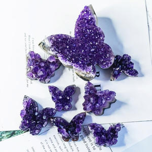 ขายส่งชุดผีเสื้ออะเมทิสต์จากอุรุกวัย แกะสลักด้วยมือ รูปทรงดอกไม้ หินธรรมชาติ ตกแต่งบ้าน - Product Image 4