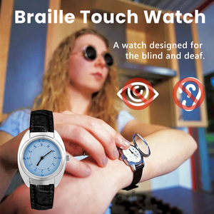 Reloj Braille táctil de gran venta 2024 para personas ciegas o ancianos, esfera azul de baja visión (para hombre) - Product Image 6