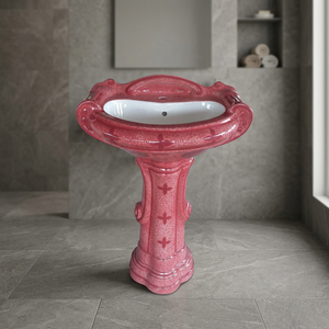 Sterling Colorful Rectangle Ceramic Pedestal Wash Basin Modern Designer Bathroom Sink - Product Image 4